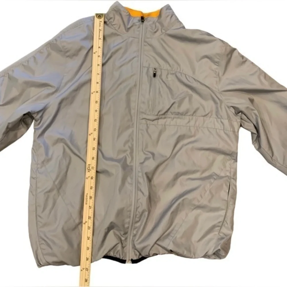 Starter Athletic Windbreaker Jacket Men’s Size M Gray‎ Orange Full Zip